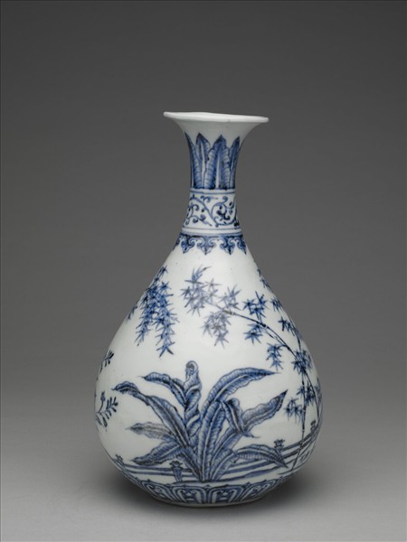 青花竹石芭蕉圖瓶