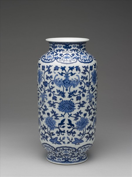 青花福壽花卉紋燈籠尊