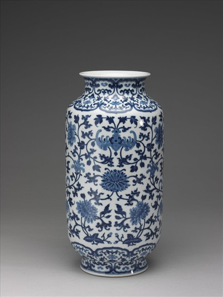 青花福壽花卉紋燈籠尊