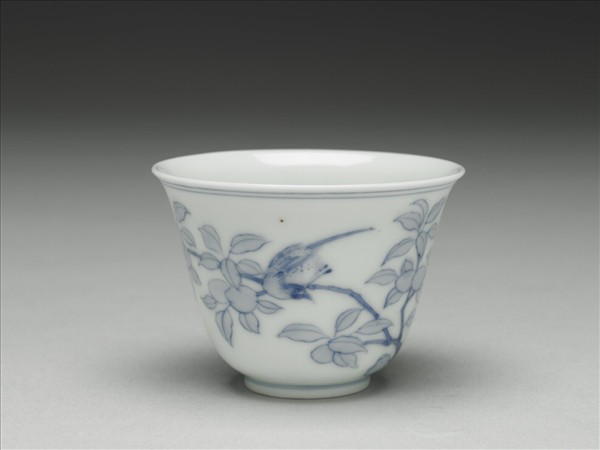 青花花鳥紋杯