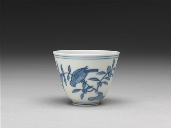 青花花鳥紋杯