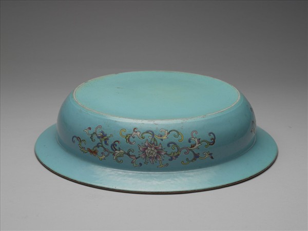 粉彩湖綠地福壽雙囍紋盆