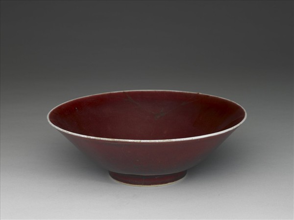 寶石紅釉碗