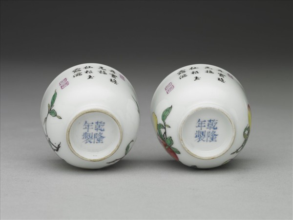 琺瑯彩三果酒鍾