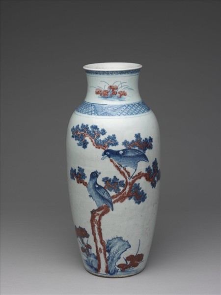 青花釉裡紅柏靈瓶