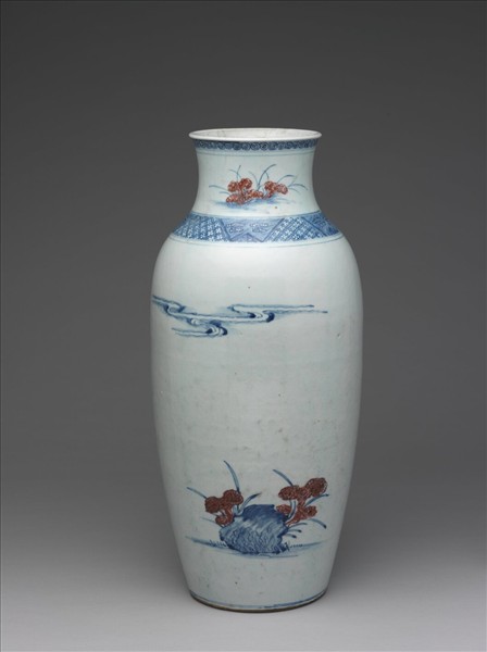 青花釉裡紅柏靈瓶