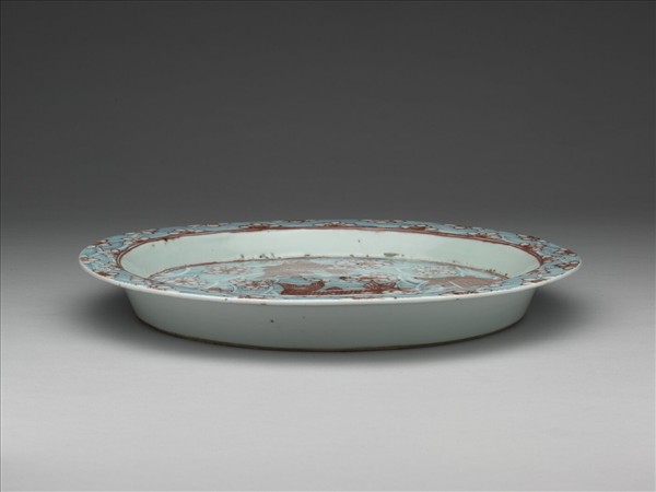 青花釉裏紅魚紋盤