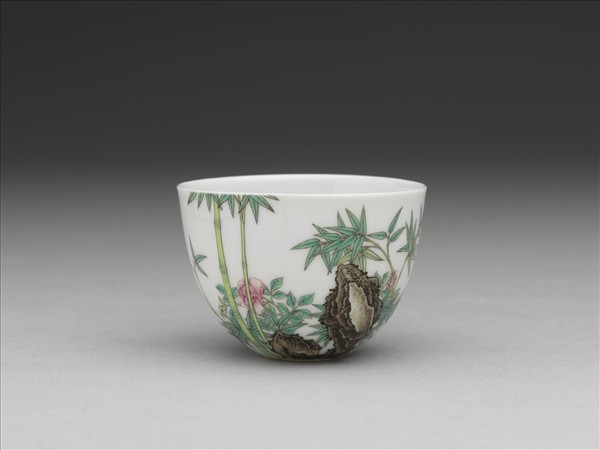 琺瑯彩綠竹詩意酒鍾