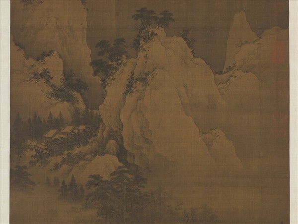 宋人溪山暮雪　軸