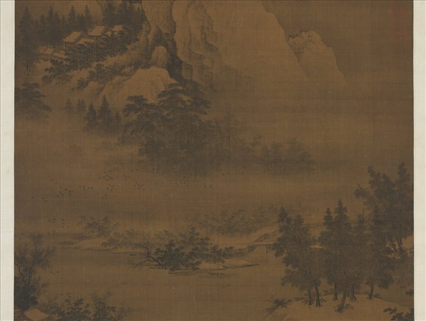 宋人溪山暮雪　軸