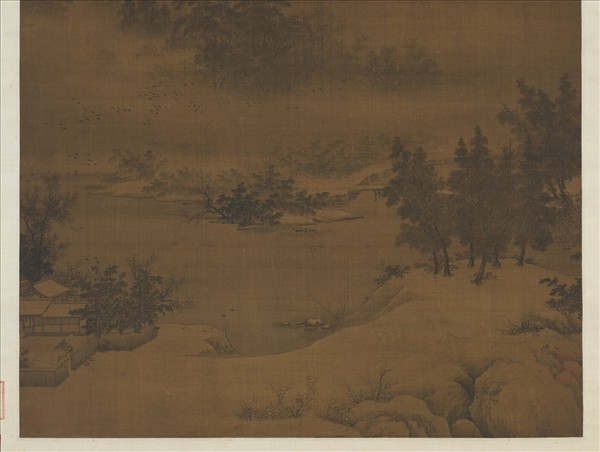 宋人溪山暮雪　軸