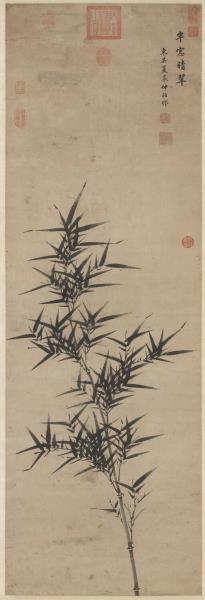 明夏昶半窗晴翠圖　軸