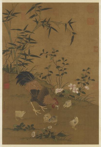 明邊文進分哺圖　軸