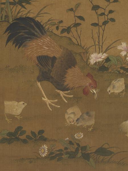 明邊文進分哺圖　軸