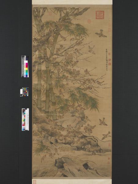 明邊文進花鳥　軸