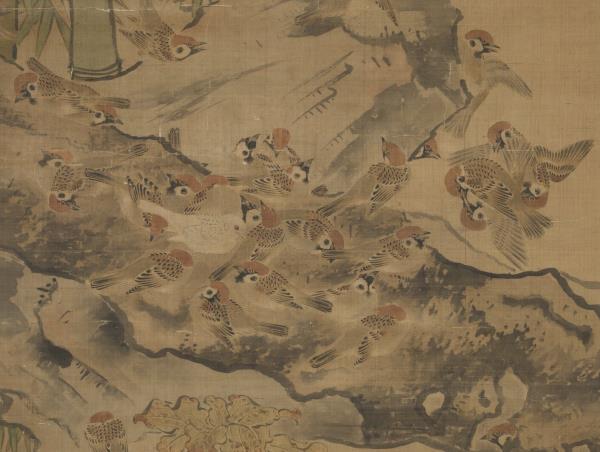 明邊文進花鳥　軸