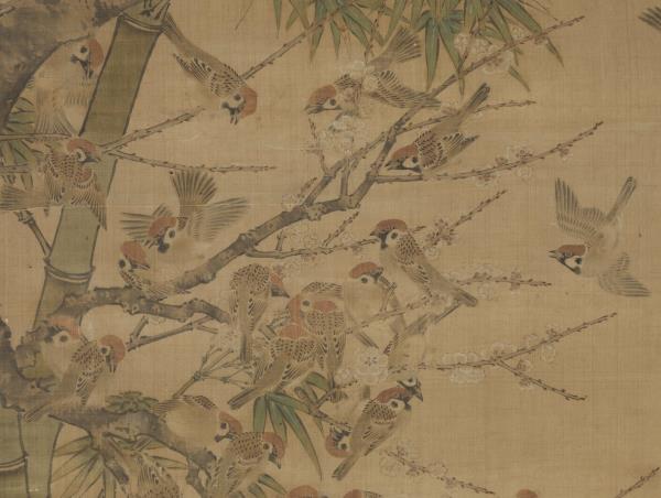 明邊文進花鳥　軸