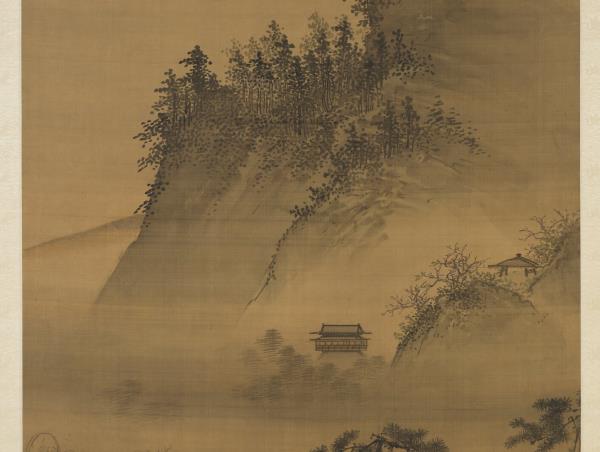 明戴進春遊晚歸　軸