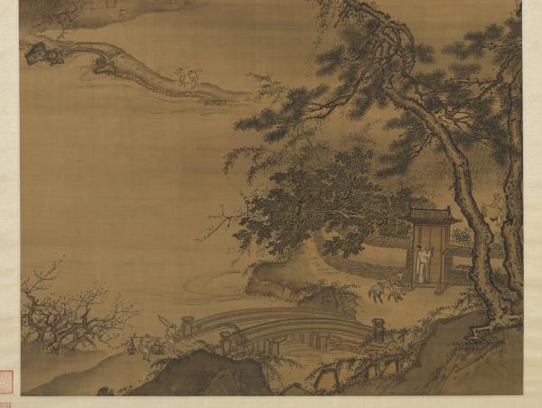 明戴進春遊晚歸　軸