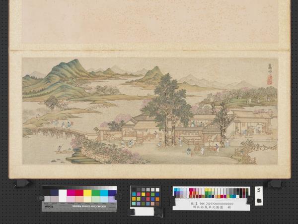 明吳彬歲華紀勝圖　冊　蠶市