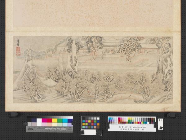 明吳彬歲華紀勝圖　冊　賞雪