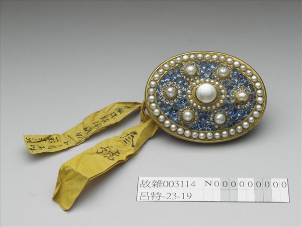 銀鍍金嵌珠玻璃帶扣