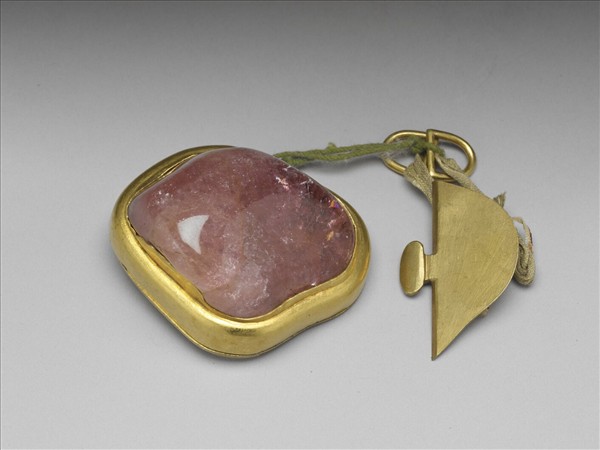 銀鍍金鑲碧璽帶扣