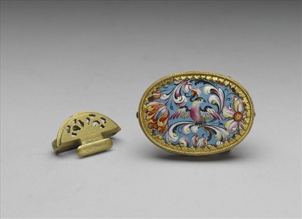 銅鍍金鑲琺瑯帶扣