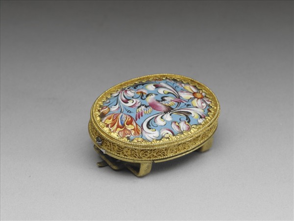 銅鍍金鑲琺瑯帶扣