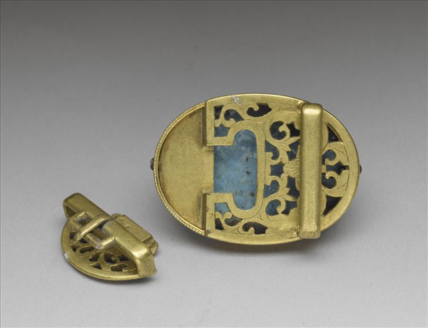 銅鍍金鑲琺瑯帶扣