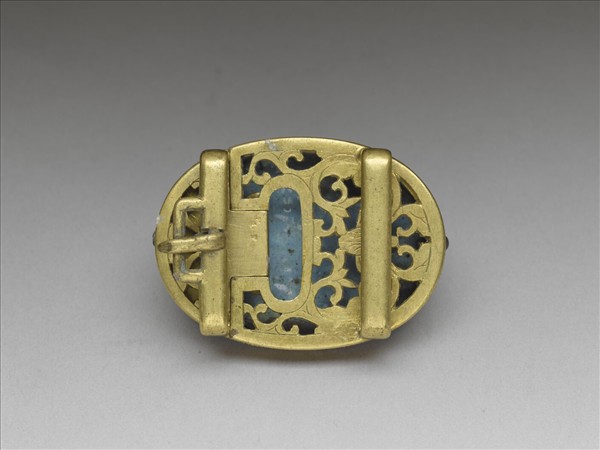 銅鍍金鑲琺瑯帶扣