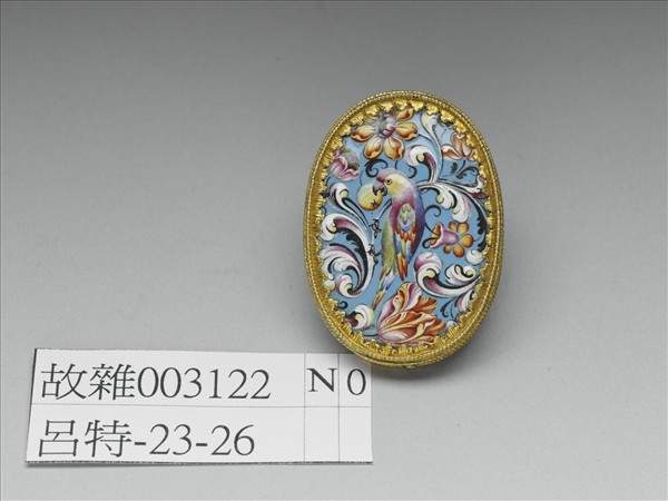 銅鍍金鑲琺瑯帶扣