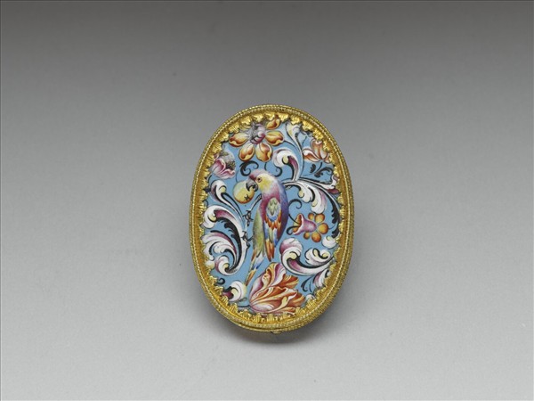 銅鍍金鑲琺瑯帶扣