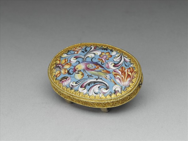 銅鍍金鑲琺瑯帶扣