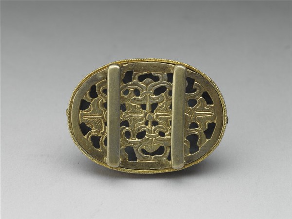 銅鍍金鑲琺瑯帶扣