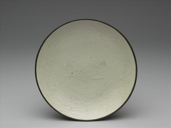 定窯 印花吳牛喘月圖盤