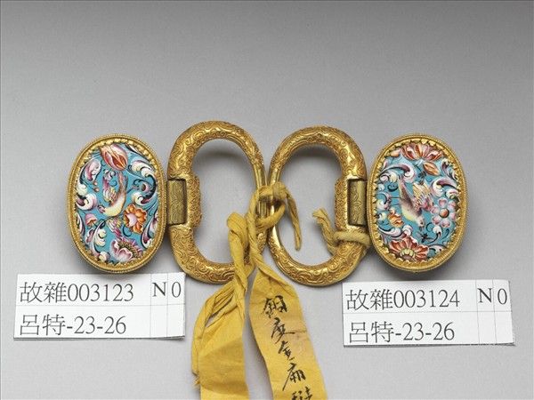 銅鍍金鑲琺瑯帶扣