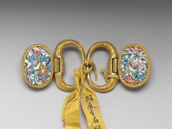銅鍍金鑲琺瑯帶扣