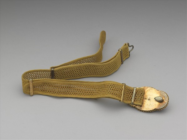 銀鍍金鑲茄楠珍珠帶扣