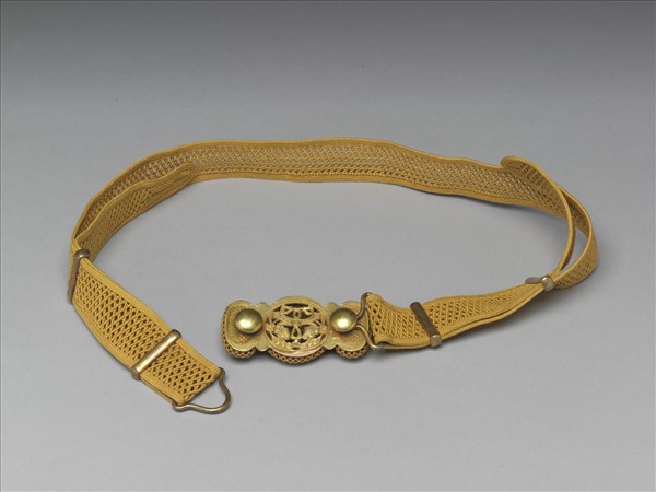 銀鍍金鑲碧璽帶扣