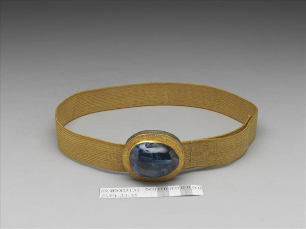 銀鍍金鑲藍碧璽帶扣