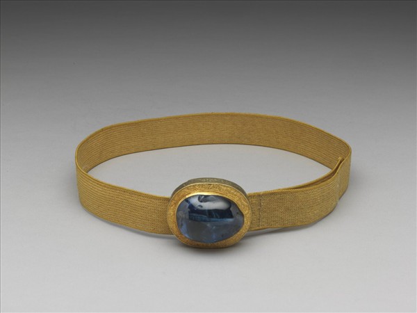 銀鍍金鑲藍碧璽帶扣