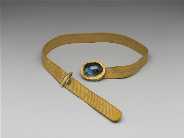 銀鍍金鑲藍碧璽帶扣