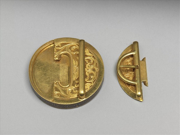 銅鍍金鑲琺瑯帶扣