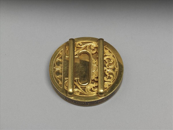 銅鍍金鑲琺瑯帶扣