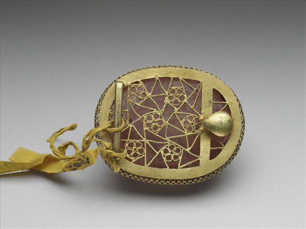 銀鍍金嵌碧璽帶扣