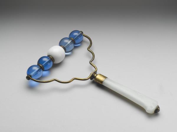 玉柄藍玻璃珠太平車