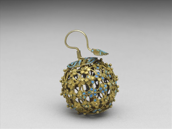 銅鍍金點翠百花團壽鈕子