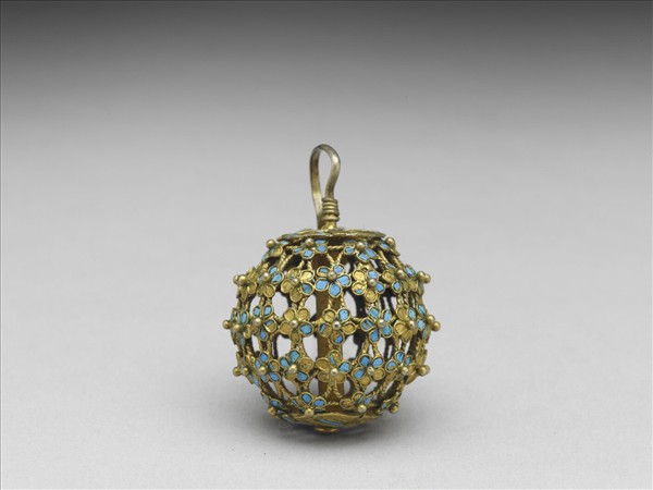 銅鍍金點翠百花團壽鈕子