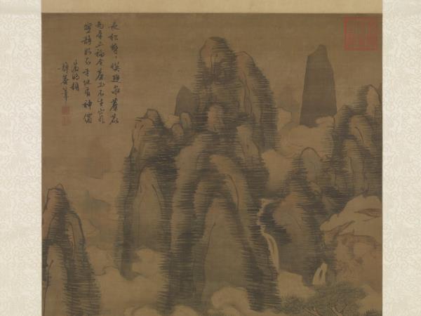 明戴進長松五鹿　軸